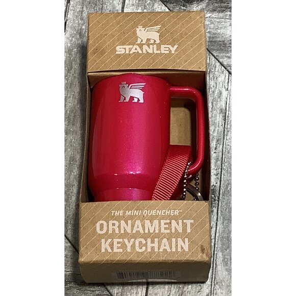 Stanley Water Bottle Keychain Christmas Tree Ornament Red - Picture 1 of 7